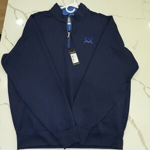 Fairway & Greene F&G Caves Tech 1/4 Zip Pullover Marine Blue Large ICS Golf NWT